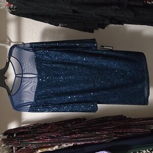 Short Sequin Dress With Illusion Bodice